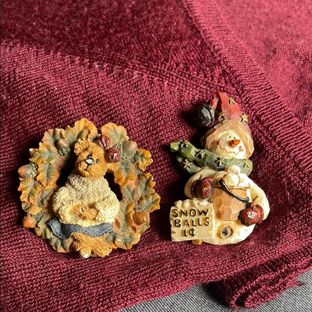 Boyds Bears Brooch Set - Festive Colors